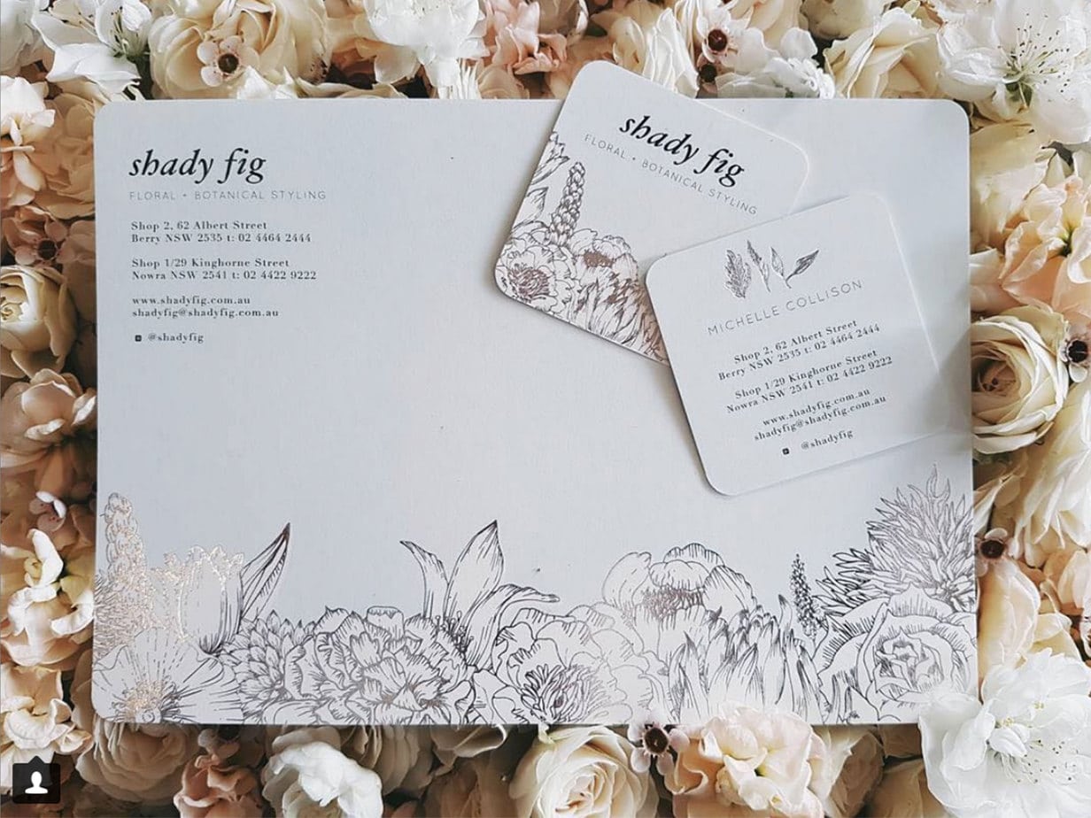 With Compliments and Business Card Design for Shady Fig
